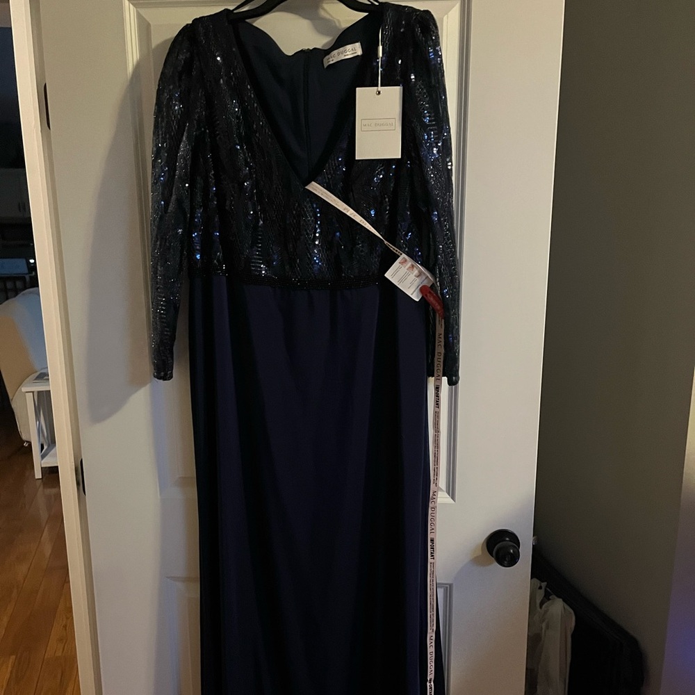 Mac Duggal Midnight Blue Sequin Dress